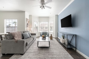 Apartment (2 Bedrooms) | Living area | 50-inch TV with digital channels - Landing Apartments - Corpus Christi (Corpus Christi)
