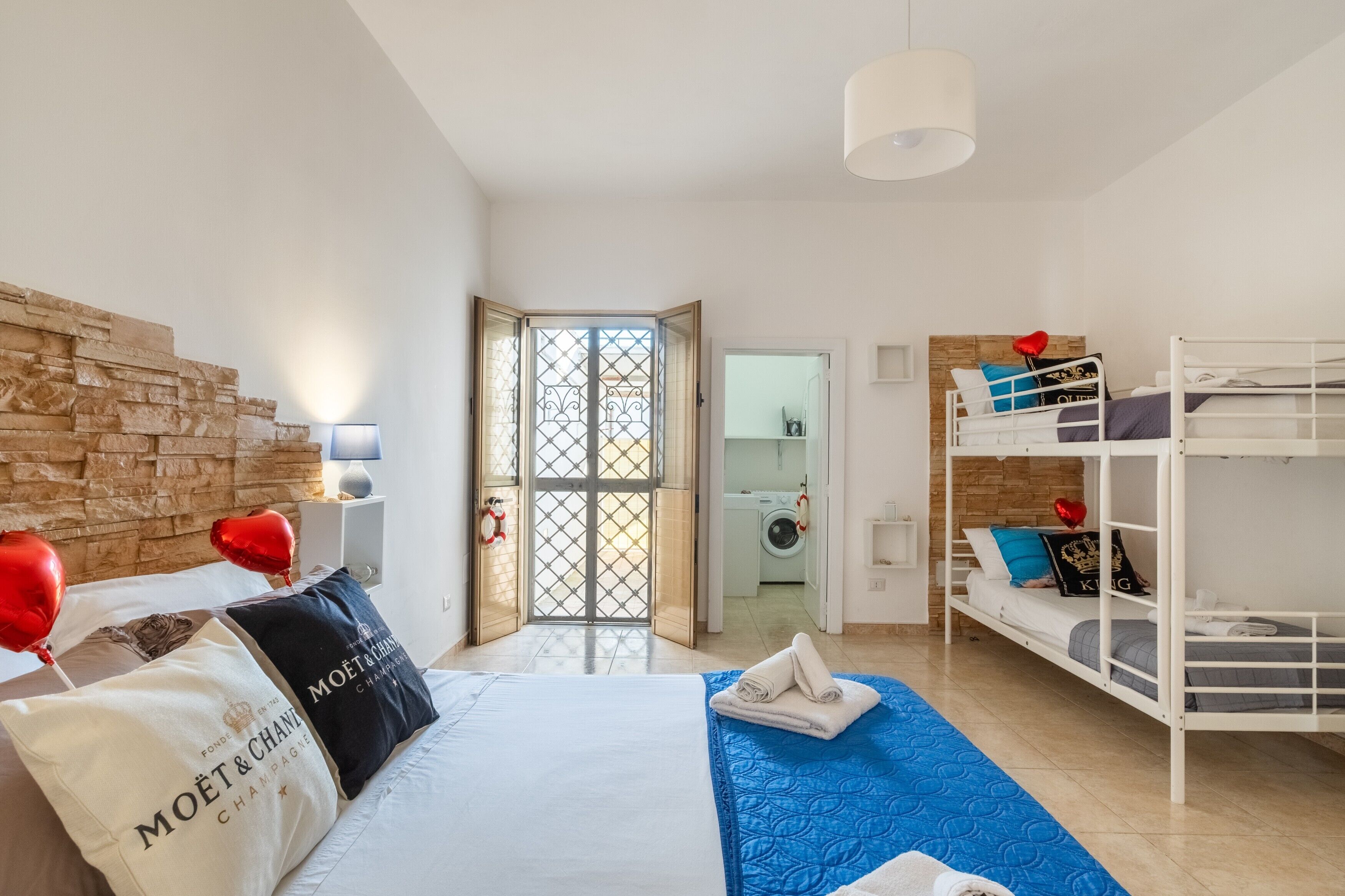 1 bedroom, iron/ironing board, bed sheets