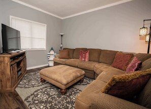 House, Multiple Beds, Patio, Garden View (Three Blocks from Paradise) | Living area - Three Blocks From Paradise Cozy Home for 8 Near Lake Geneva (Lake Geneva)