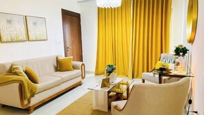 Apartment, 3 Bedrooms, Balcony, Pool View | Living room - Modern Rooftop Penthouse Private Jacuzzi for 12 (Santiago de los Caballeros)