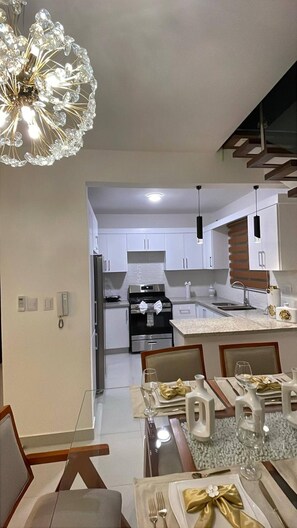 Apartment, 3 Bedrooms, Balcony, Pool View | Dining room - Modern Rooftop Penthouse Private Jacuzzi for 12 (Santiago de los Caballeros)