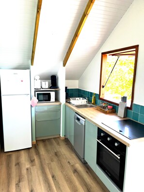 Kühlschrank, Mikrowelle, Ofen, Herdplatte