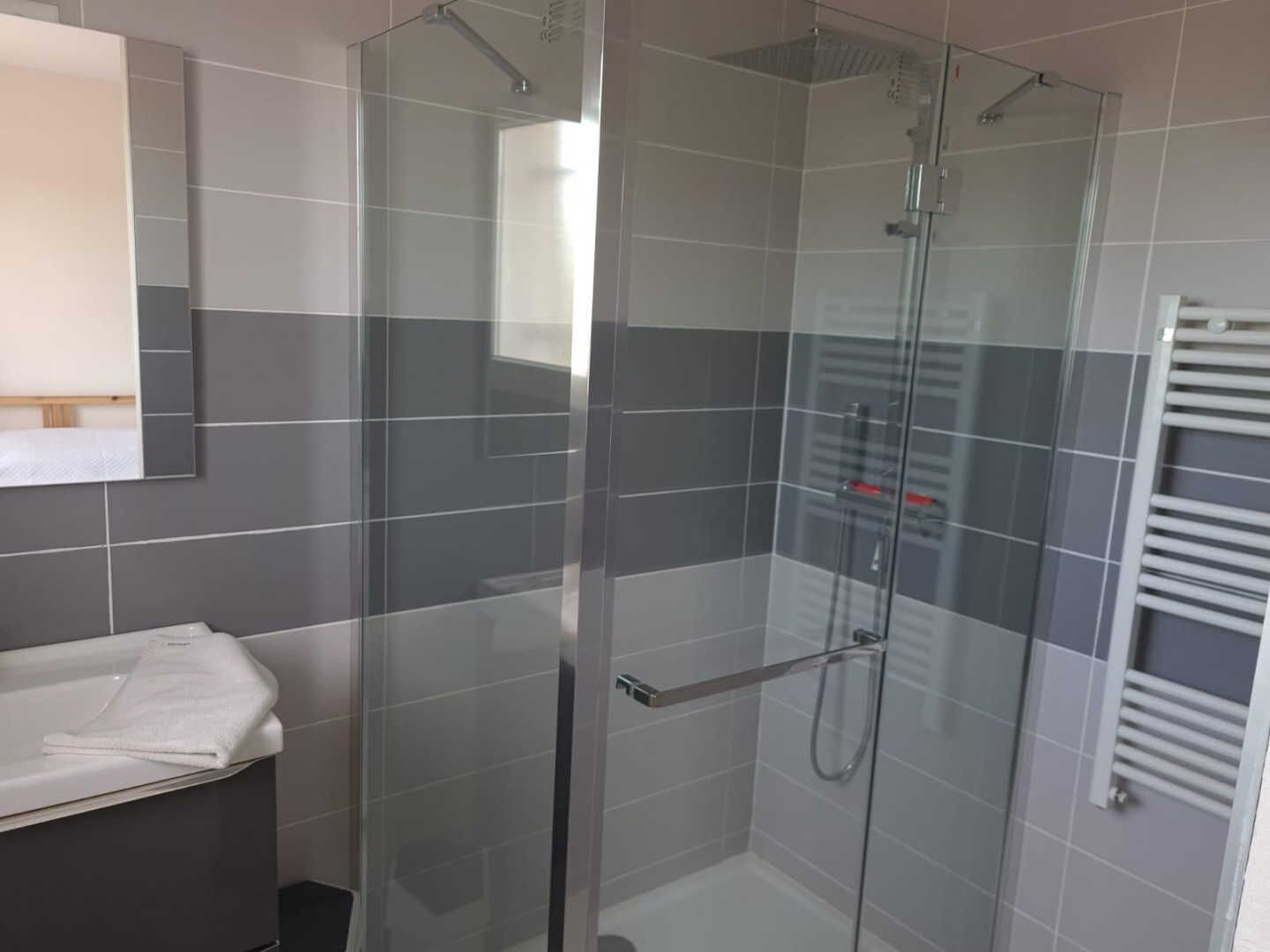 Shower, hair dryer