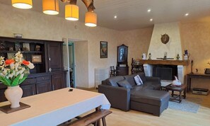 TV, fireplace - La Bouriette du Bout du Pont (BOUT DU PONT DE LARN)