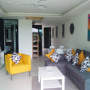 Condo, 1 Bedroom, Accessible, Smoking | Living room - Twin Sands Private Apartment, Phuket (Patong)