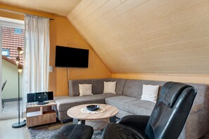 TV, stereo - Holiday Apartment 'Ferienwohnung 2 Haus Schmiedeweg' with Private Terrace and Wi-Fi (Bad Krozingen)