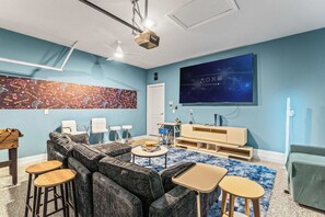 TV, video games, table football, offices