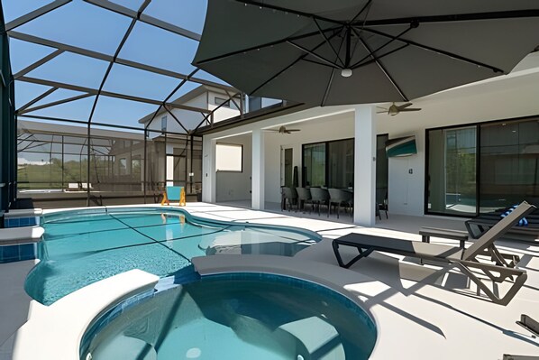 Outdoor pool, a heated pool