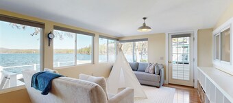 All season lakefront: private dock, yard & deck; near hiking & mtn biking trails