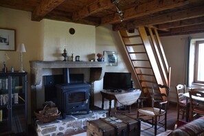 Fernseher, Kamin, DVD-Player