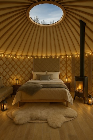 Luxury 1 Queen Bed Yurt | Free WiFi, wheelchair access