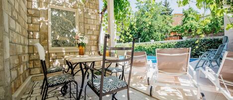 Signature Apartment, Pool View | Terrace/patio