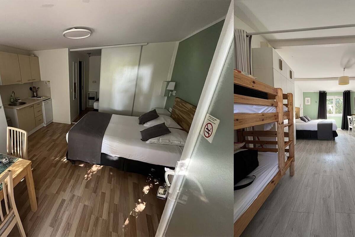 Estudio familiar, vistas al jardín | Caja fuerte, cortinas opacas, tabla de planchar con plancha