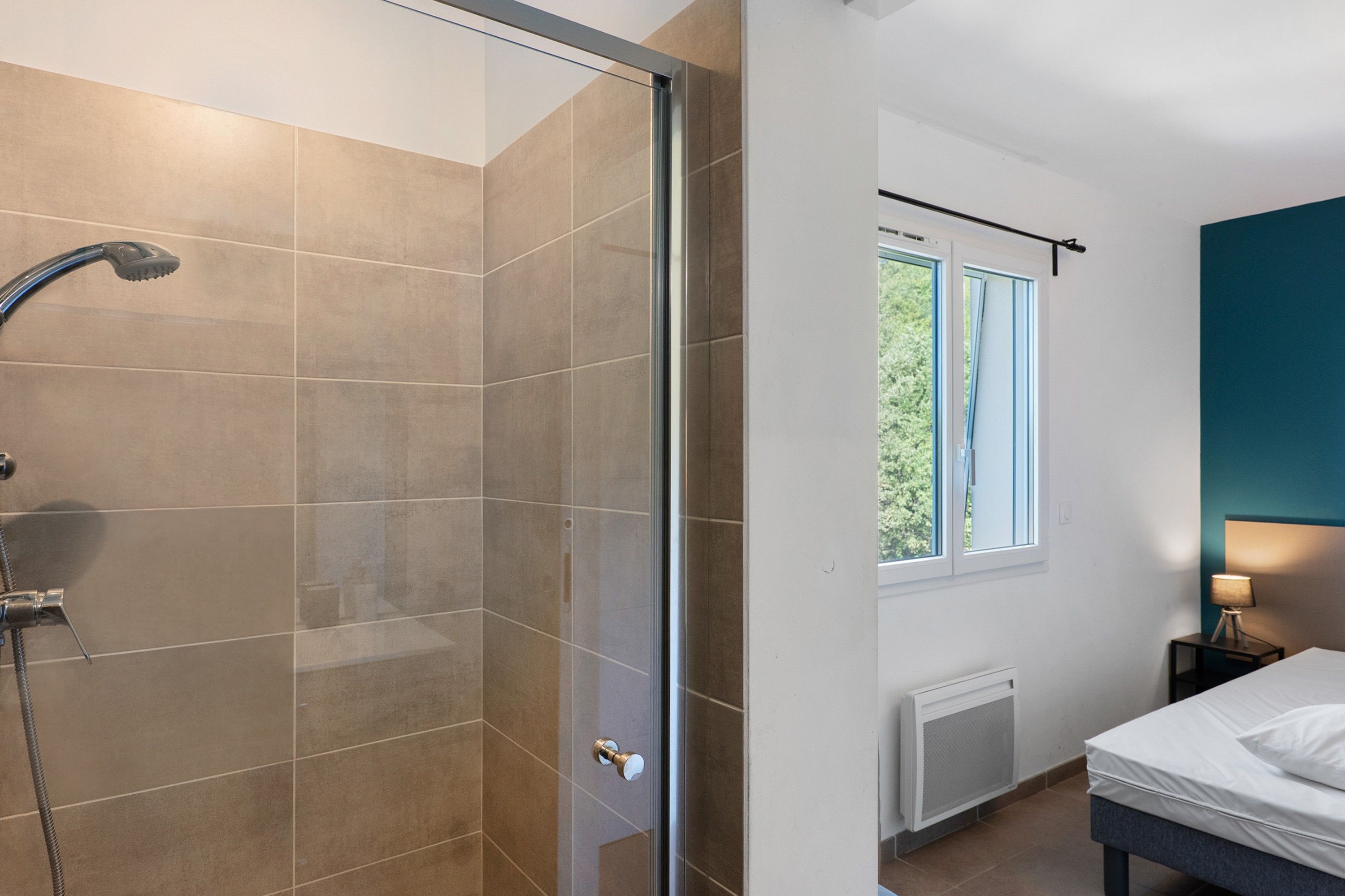 Shower, hair dryer