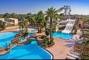 Outdoor pool, a heated pool - ⛱️ Direct beach access - 4* campsite All-comfort mobile home + Covered terrace (Vias)