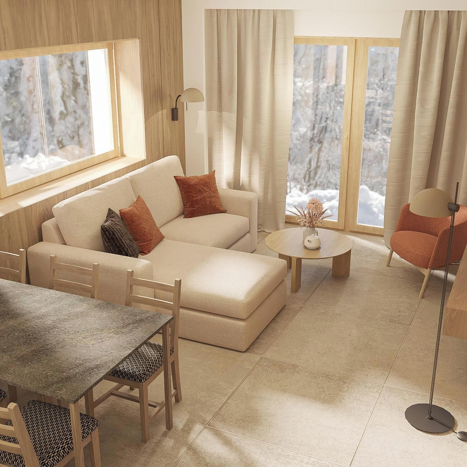 Basic Apartment, Balcony, Valley View | Living area