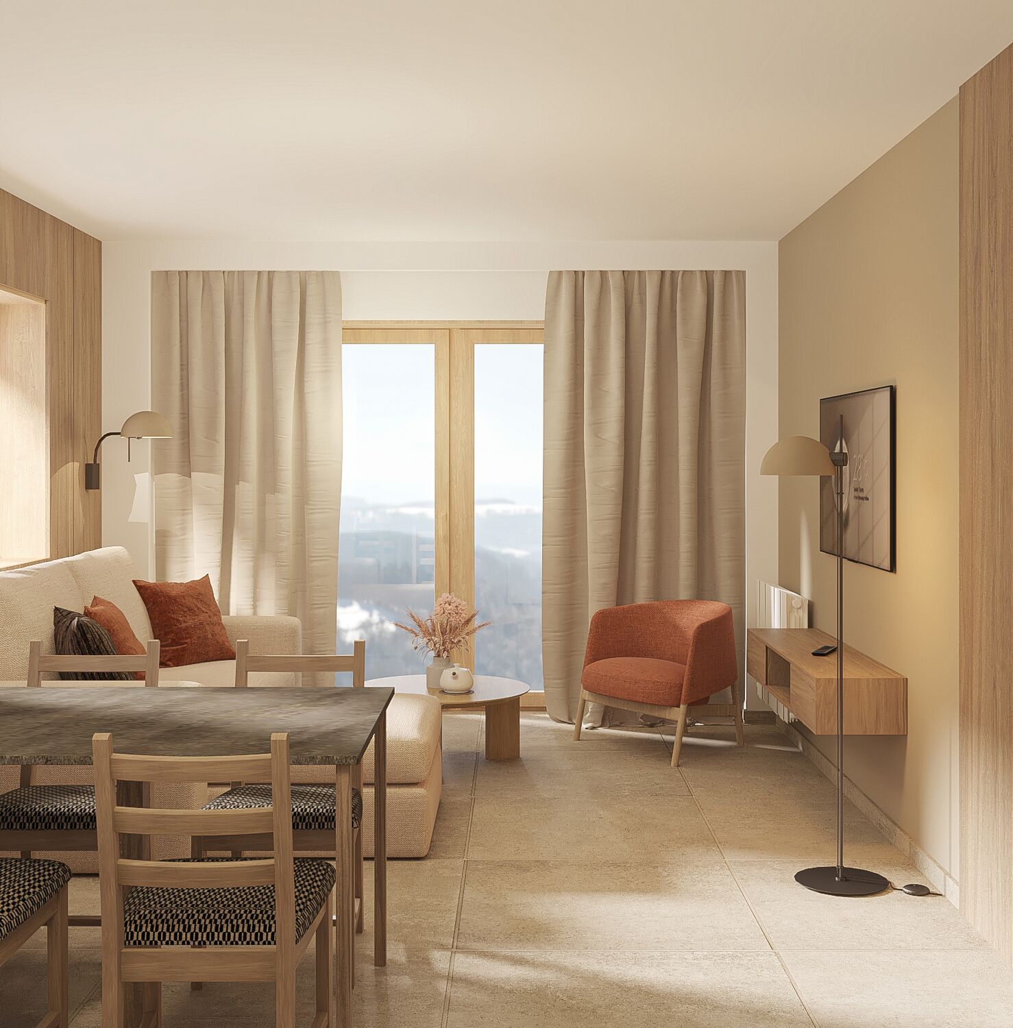 Basic Apartment, Balcony, Valley View | Living area