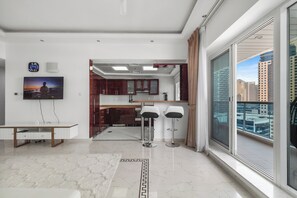 舒适公寓, 1 间卧室, 城市景观 | 餐厅