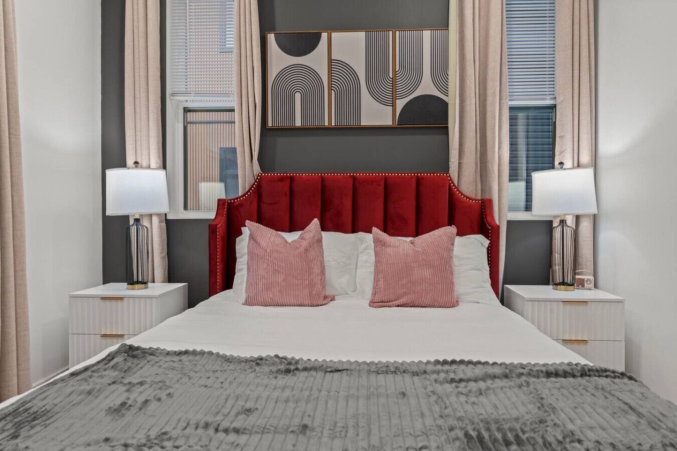 1 bedroom, desk, iron/ironing board, travel crib