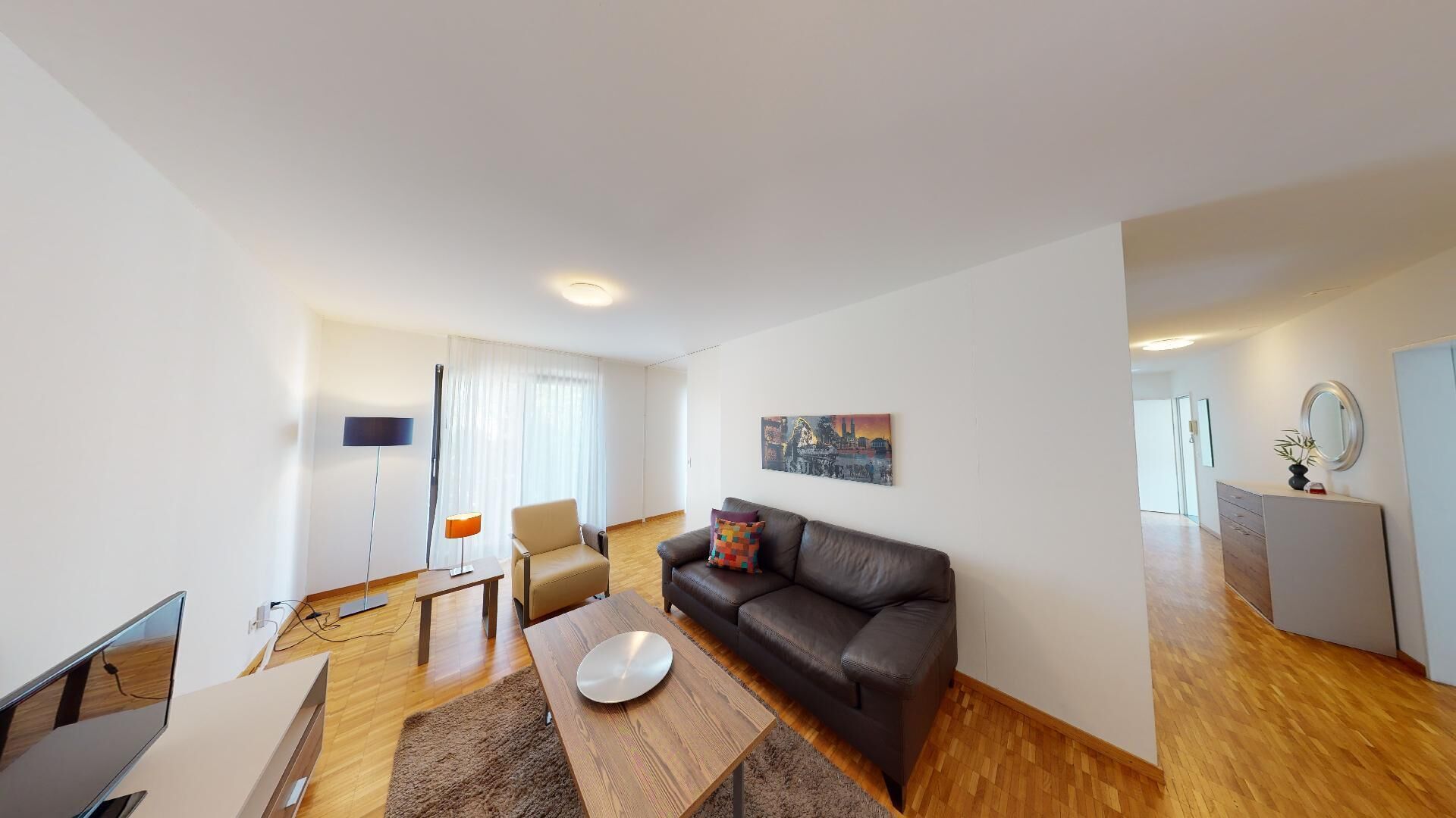 舒適公寓, 陽台 | 起居區 | 平面電視、地暖系統