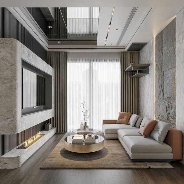 Elite-Apartment, 2 Schlafzimmer, Balkon, Stadtblick