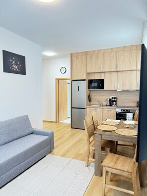 Deluxe Studio | Blackout drapes, iron/ironing board, free WiFi, bed sheets - Parkside Apartments Prague (Prague)