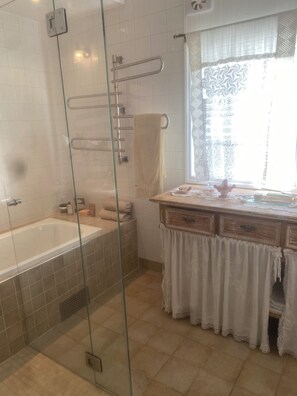 Shower, soap, toilet paper