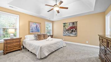 3 bedrooms, individually decorated, individually furnished, bed sheets