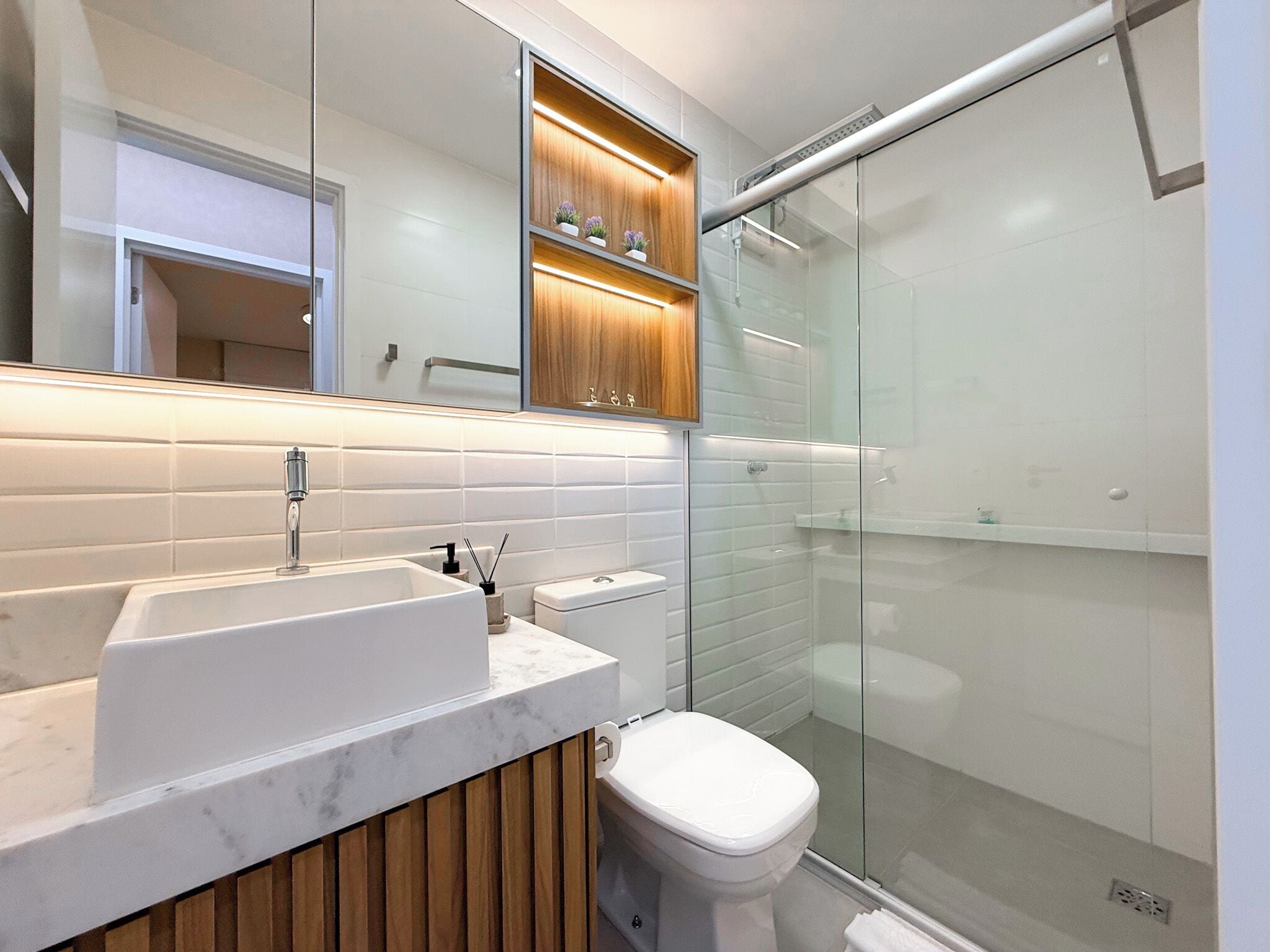 Departamento Premium, balcón, vista a la ciudad | Baño