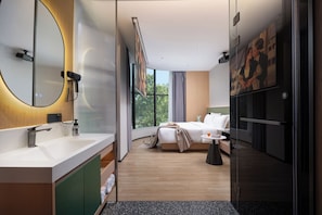 Round-screen panoramic double Room | View from room - Kainuo Garden Aesthetic Design Hotel - Guangzhou Yuexiu Beijing Road, International Clothing City Trade Centre Store (Guangzhou)