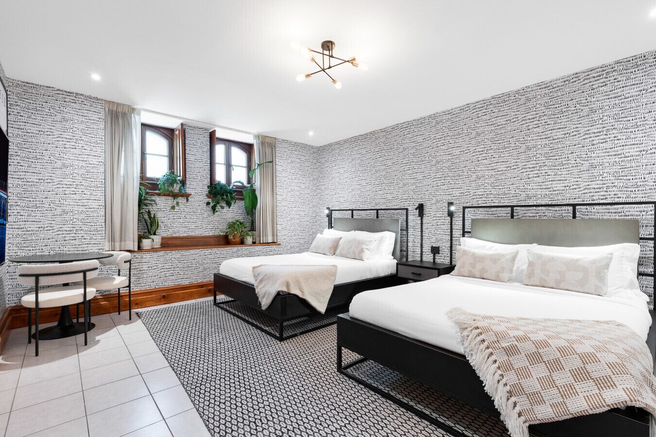 1 bedroom, desk, iron/ironing board, travel crib