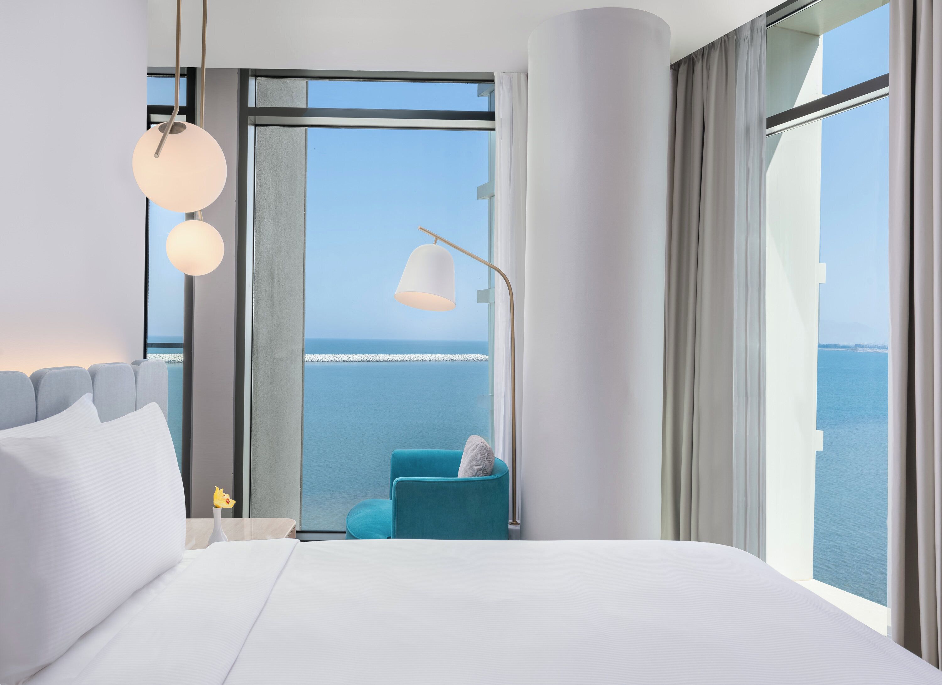 スイート 1 ベッドルーム シービュー | エジプト綿のシーツ、高級寝具、羽毛の掛け布団、ミニバー