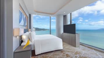 Bộ đồ giường cao cấp, nệm cao su hoạt tính (memory foam), minibar