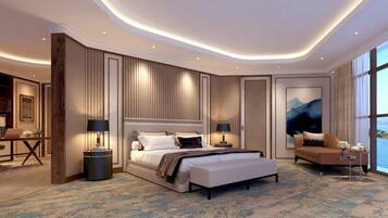 Penthouse Suite,1 King Bed, Ocean View (High Floor) | Premium bedding, memory foam beds, minibar, in-room safe