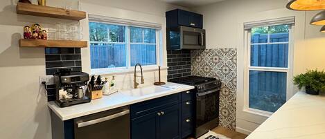 Microwave, oven, stovetop, dishwasher