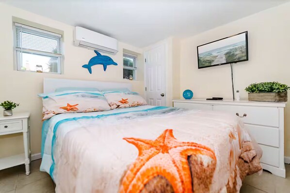 1 bedroom, iron/ironing board, bed sheets