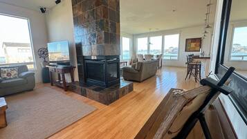 Cheminée, table de tennis de table