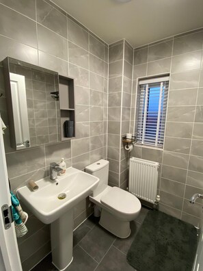 Haartrockner, Handtücher, Seife, Shampoo