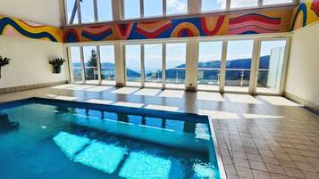 Indoor pool, a heated pool