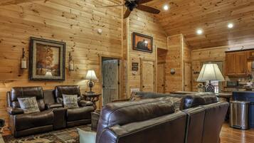 TV, fireplace, DVD player, foosball