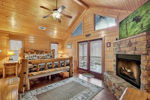 Interior - Astounding River View - Peaceful Seclusion, Hot Tub Soaks, Games & Fireside Sips (Copperhill)