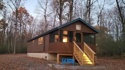 Bluebird Cabin - Brand New Cozy Log Cabin on 5-Wooded Acres / Pet-Friendly!