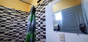 Deluxe Double Room, Garden View | Bathroom | Shower, towels, soap, toilet paper
