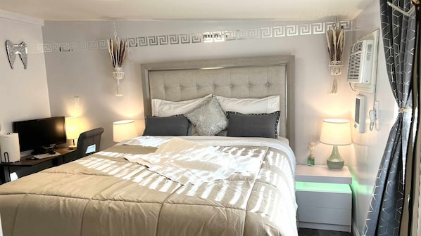 2 bedrooms, iron/ironing board, internet, bed sheets