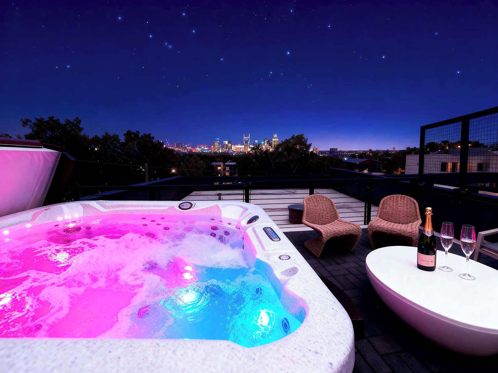 Outdoor spa tub