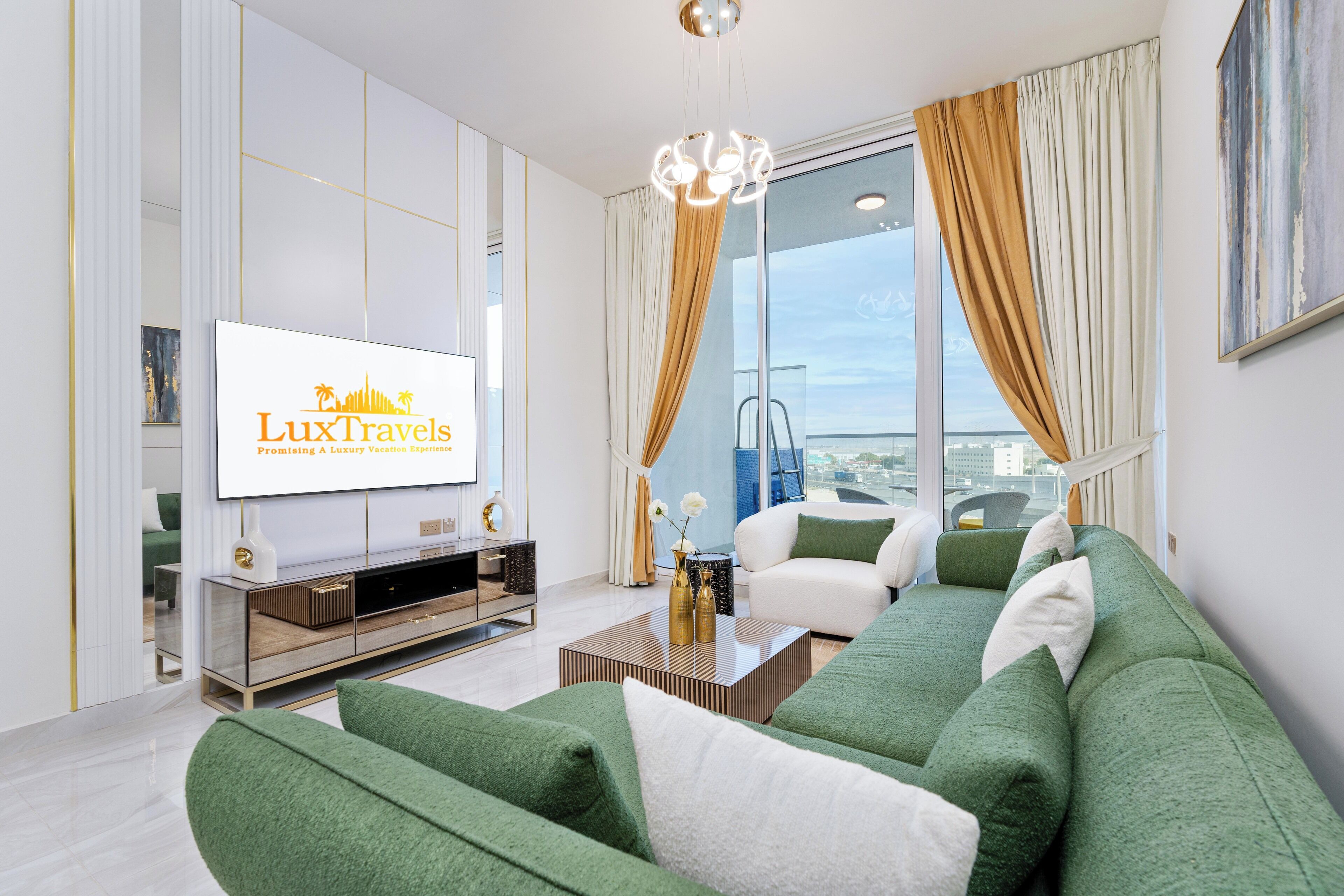 Signature Apartment, City View | Living area | 55-inch Smart TV with cable channels, Netflix, streaming services