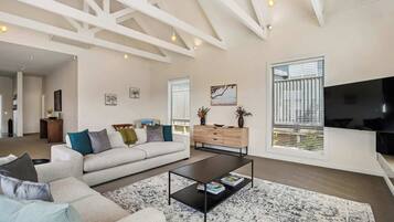 TV, fireplace, offices