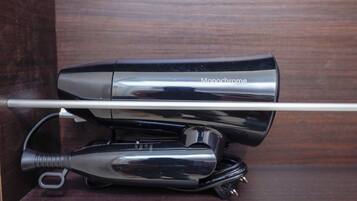 Hair dryer, towels