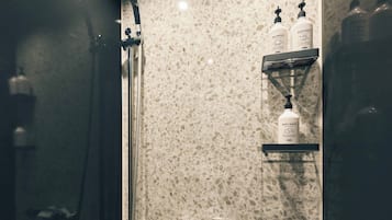 淋浴设施、吹风机、毛巾、洗发水