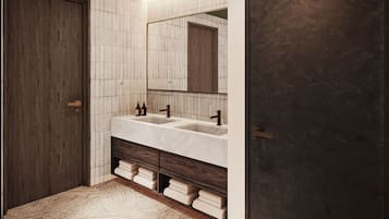 Doccia, asciugacapelli, asciugamani, shampoo